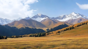 雪山草原风光壮丽画卷