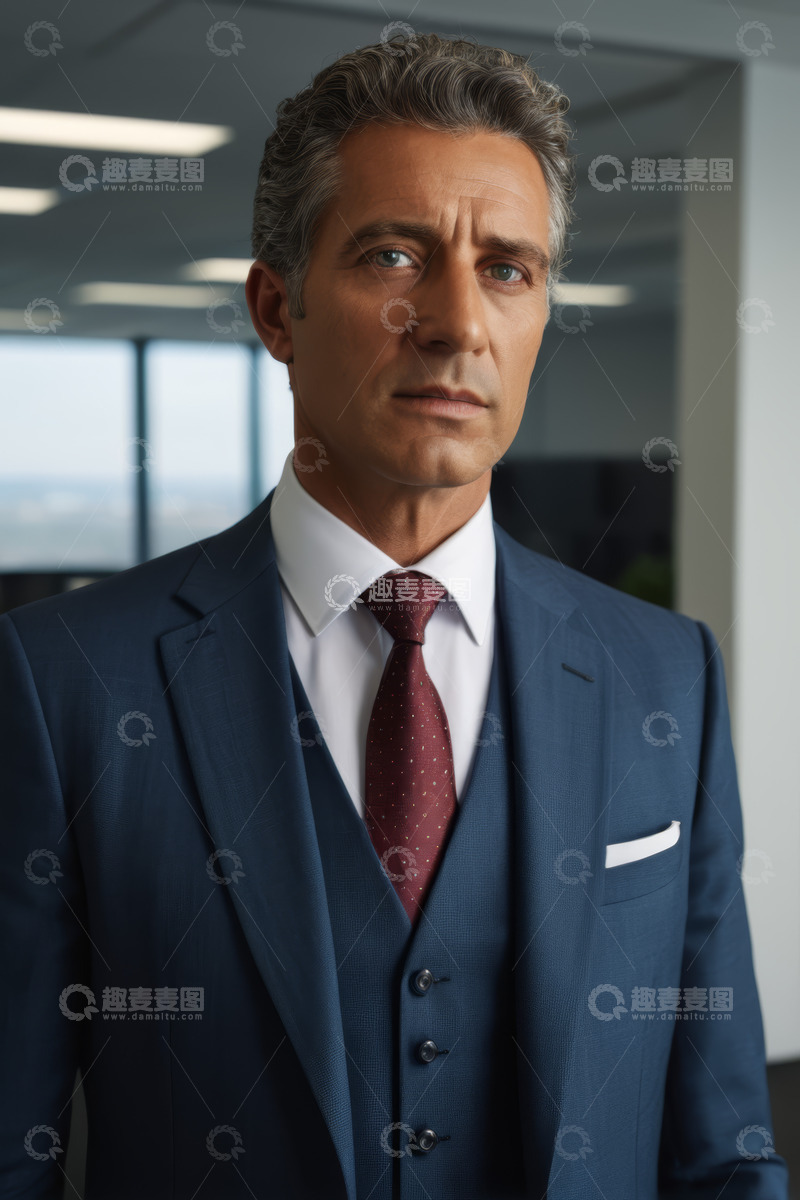 高清大图下载【趣麦麦图】商务男士办公室肖像
