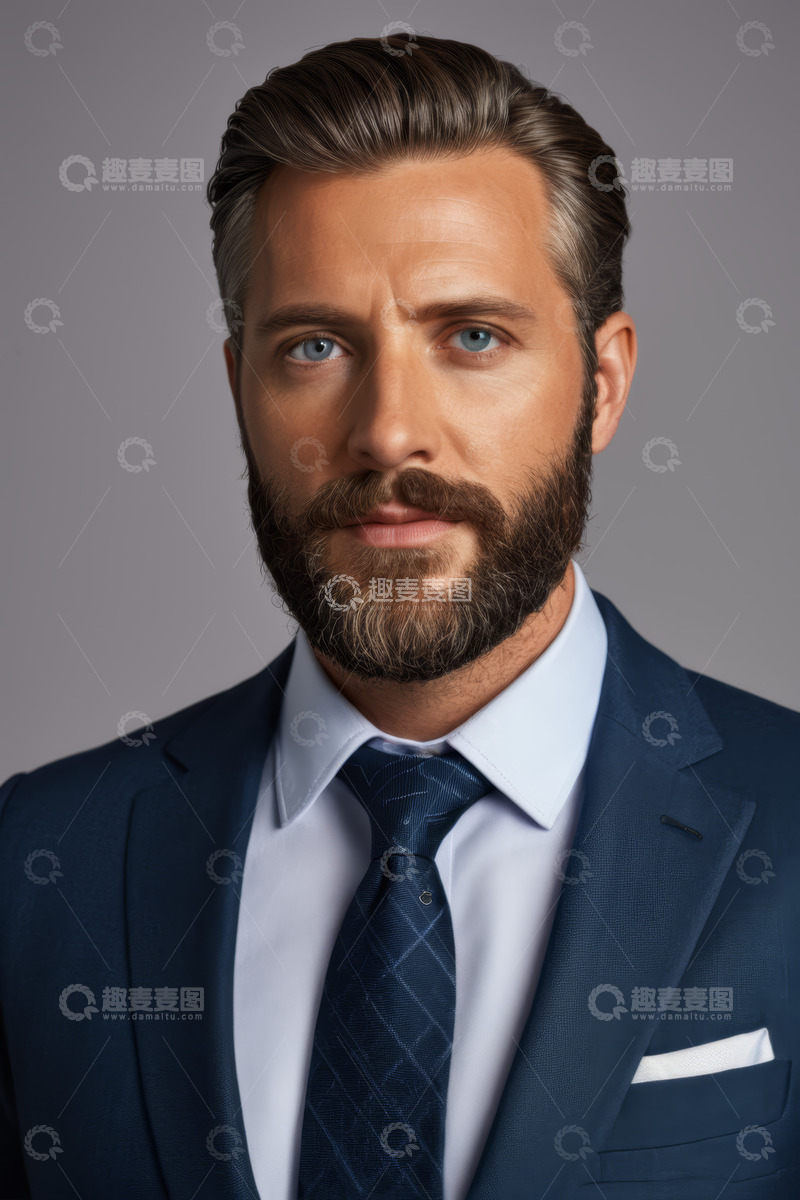 高清大图下载【趣麦麦图】西装男士正面肖像