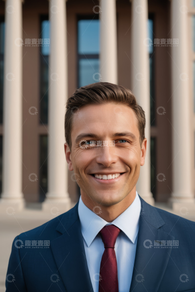 高清大图下载【趣麦麦图】身着西装微笑的商务男士肖像