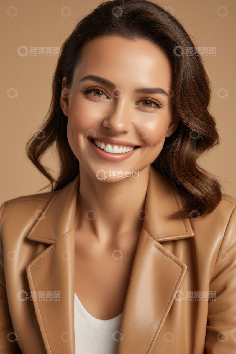 高清大图下载【趣麦麦图】微笑女性半身肖像