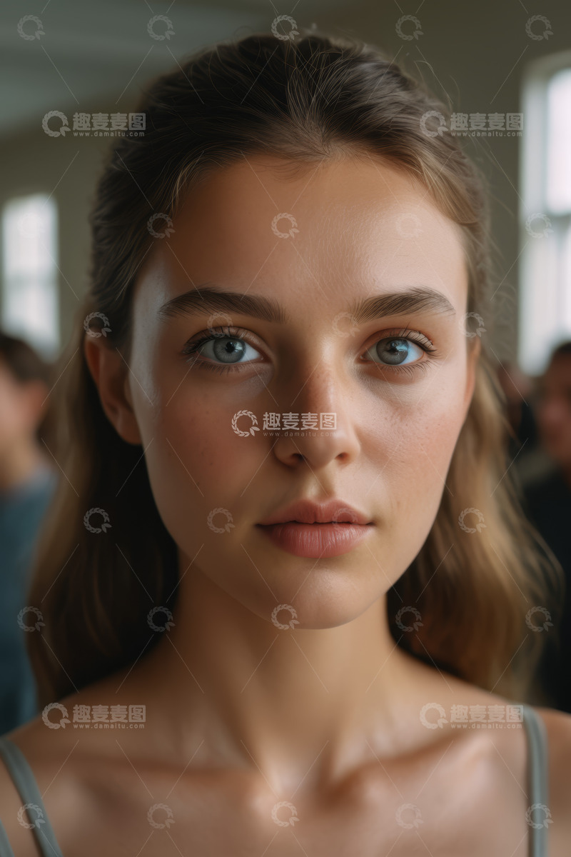 高清大图下载【趣麦麦图】年轻女子面部特写