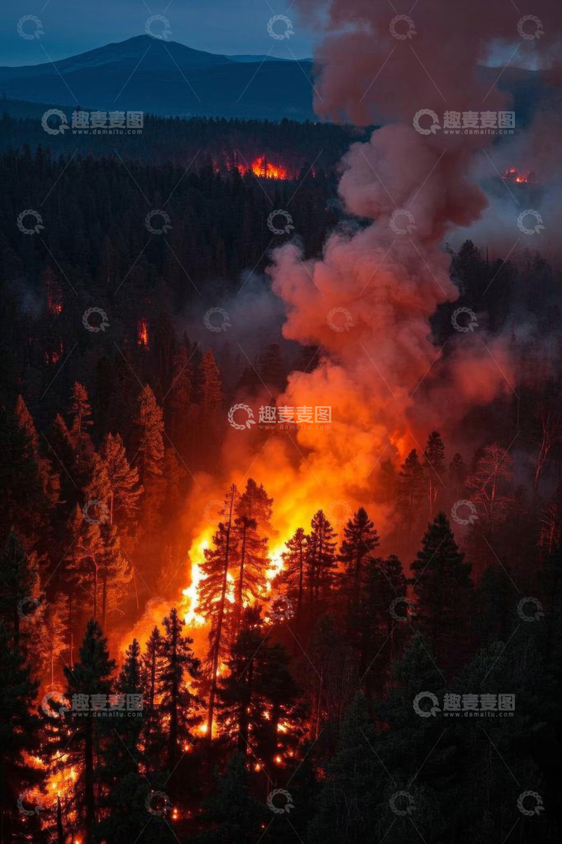高清大图下载【趣麦麦图】森林火灾燃烧场景