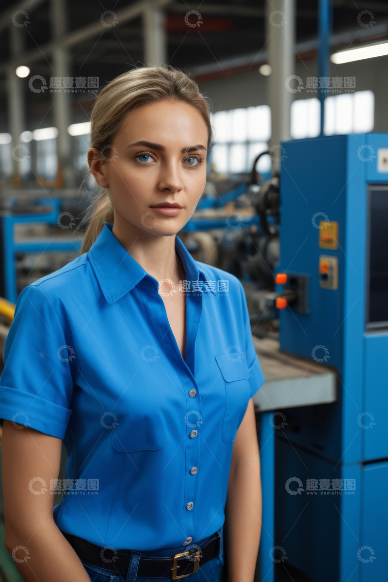 高清大图下载【趣麦麦图】工厂内工作的女性工人