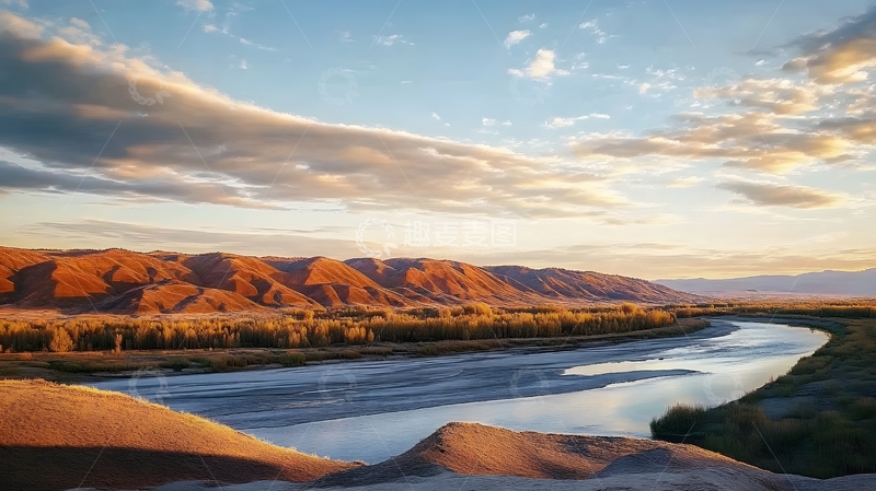 高清大图下载【趣麦麦图】河谷晚霞风光摄影