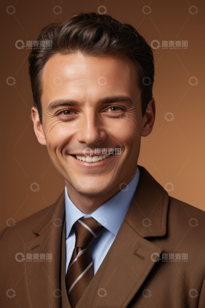 高清大图下载【趣麦麦图】西装男士微笑特写