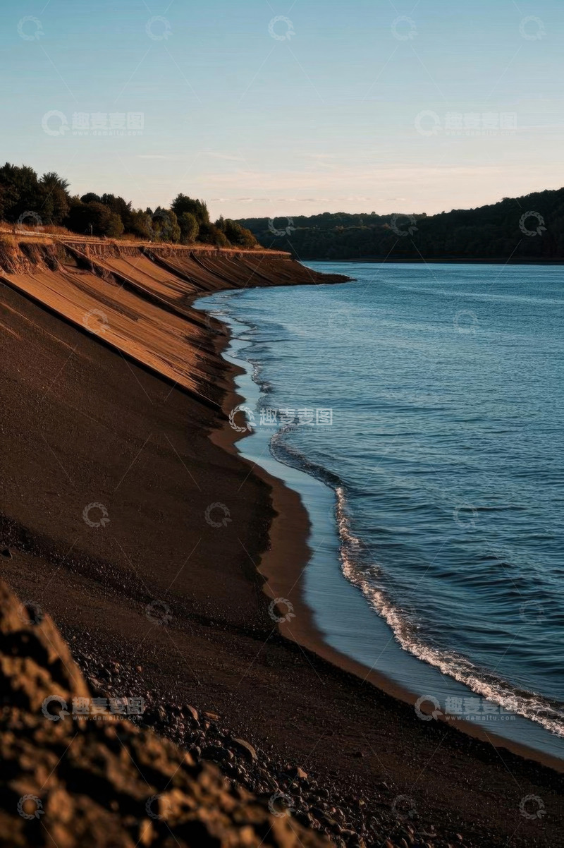 高清大图下载【趣麦麦图】岸边蓝色水域自然风光