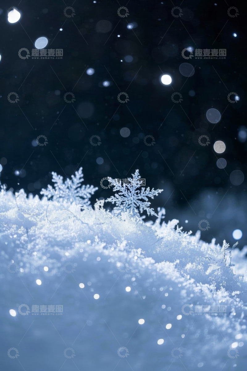 高清大图下载【趣麦麦图】微距雪花特写