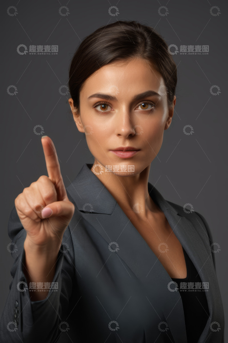 高清大图下载【趣麦麦图】年轻女商人指向前方
