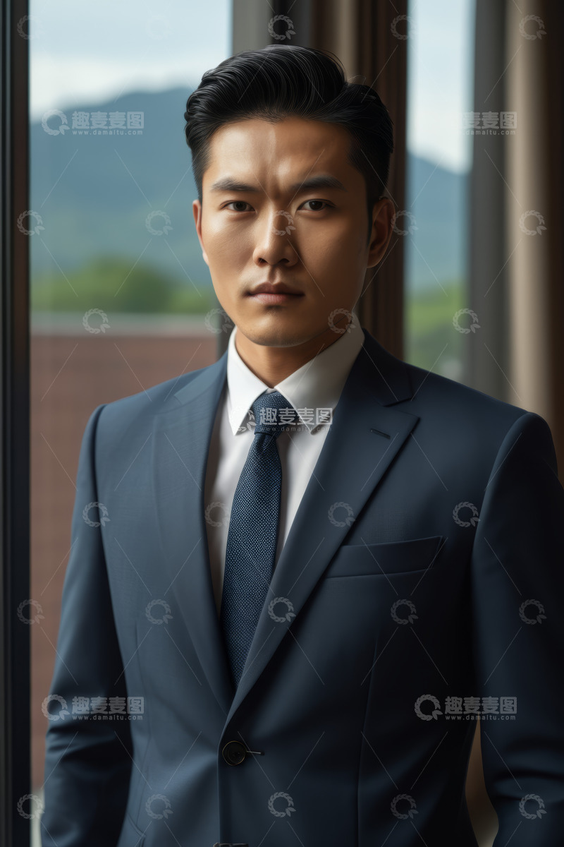 高清大图下载【趣麦麦图】身着西装的亚洲成年男性肖像