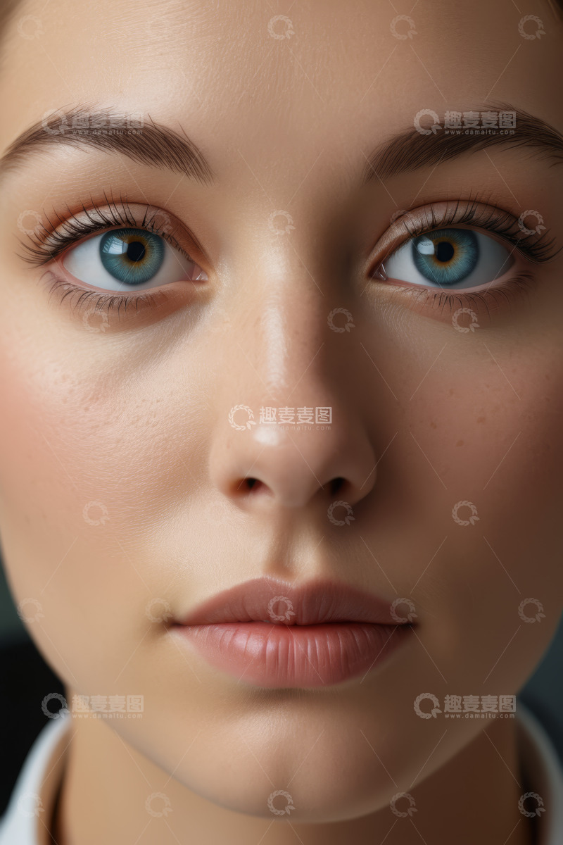 高清大图下载【趣麦麦图】年轻女性面部特写
