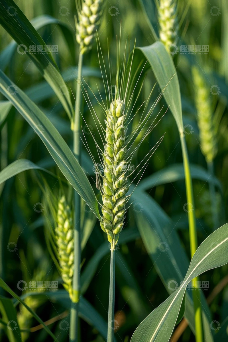 高清大图下载【趣麦麦图】特写绿色小麦植株