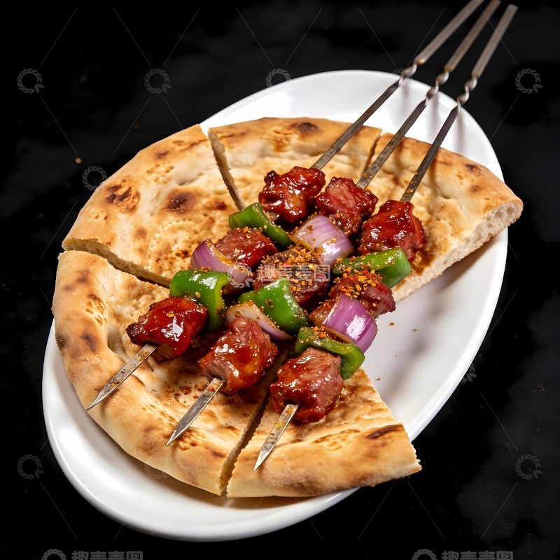 高清大图下载【趣麦麦图】新疆小吃馕坑肉摄影