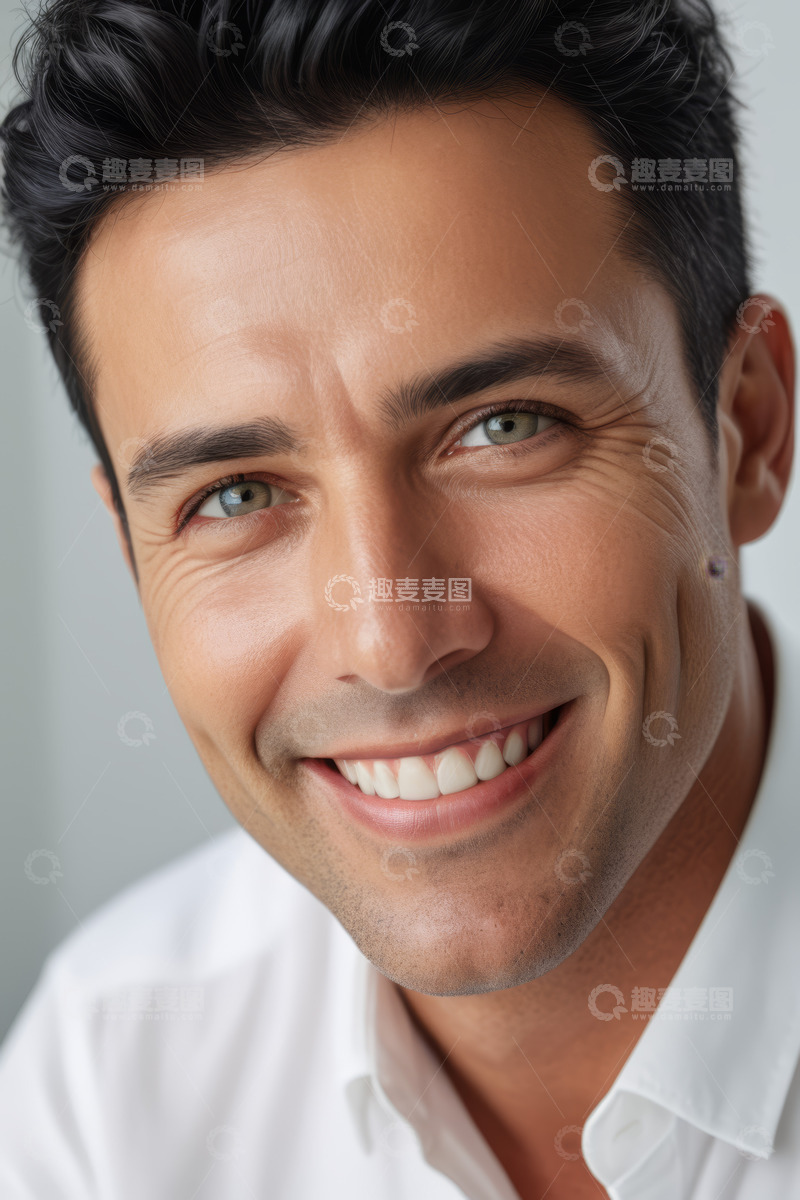 高清大图下载【趣麦麦图】微笑男子近景肖像