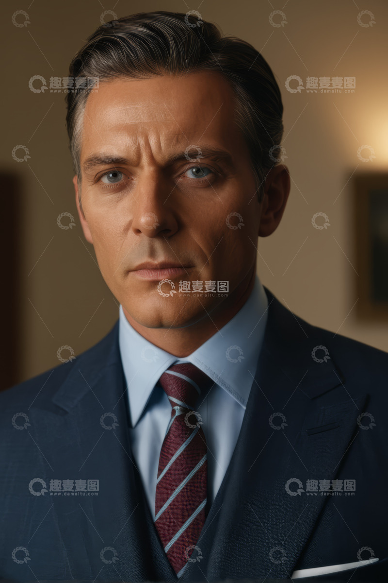 高清大图下载【趣麦麦图】西装男士严肃面部特写