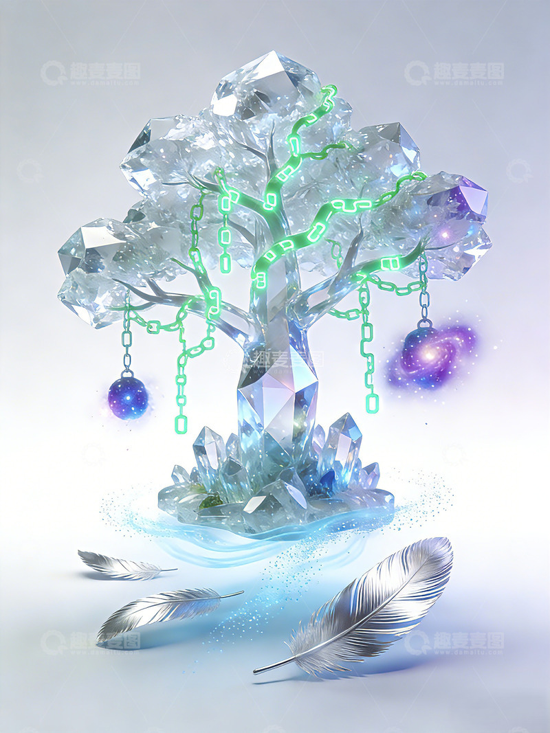高清大图下载【趣麦麦图】梦幻水晶树艺术装饰