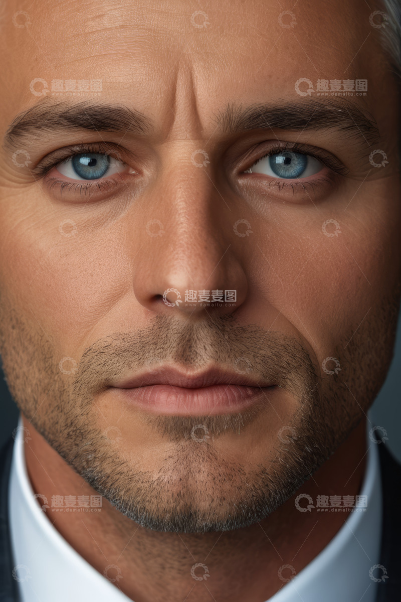 高清大图下载【趣麦麦图】成年男性面部特写
