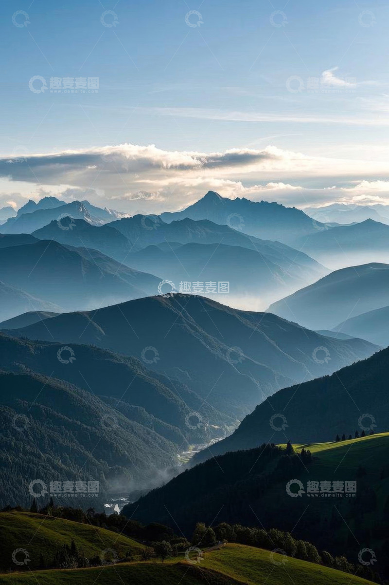 高清大图下载【趣麦麦图】山间景色全景自然风光