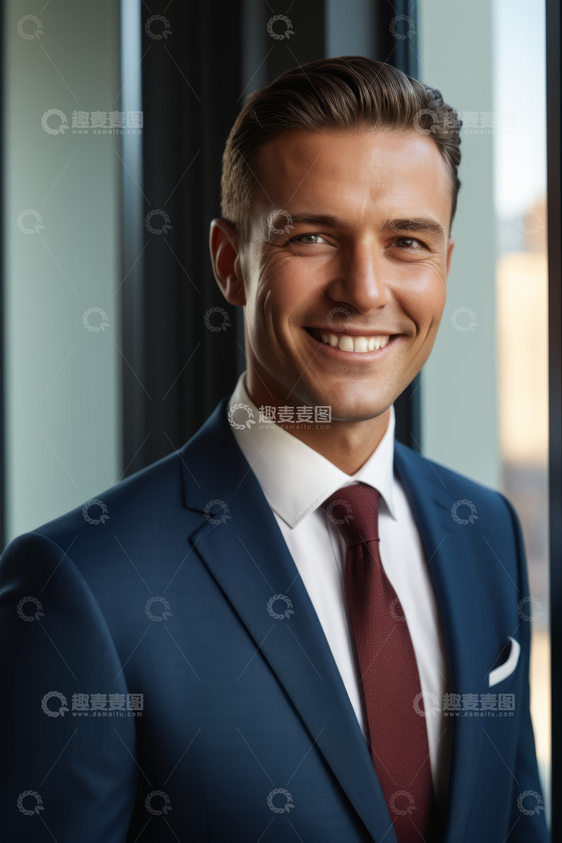 高清大图下载【趣麦麦图】西装男士微笑特写
