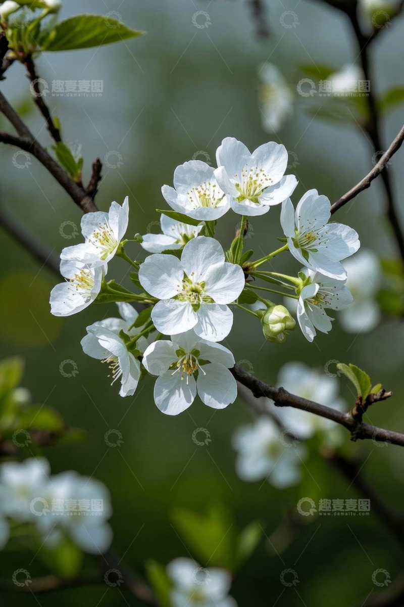 高清大图下载【趣麦麦图】绽放的白色花朵特写