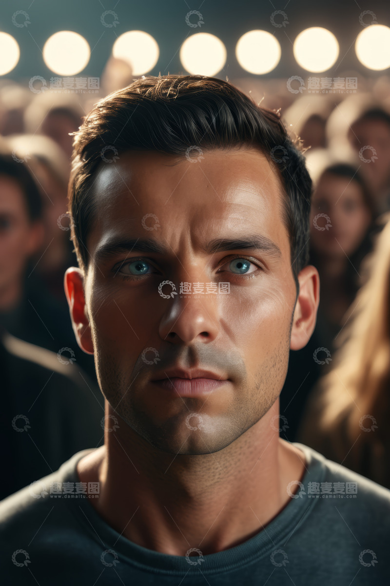高清大图下载【趣麦麦图】人群前男性面部特写