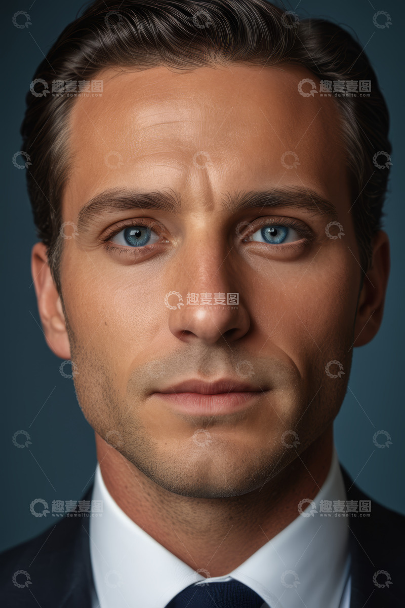 高清大图下载【趣麦麦图】西装男士面部特写肖像