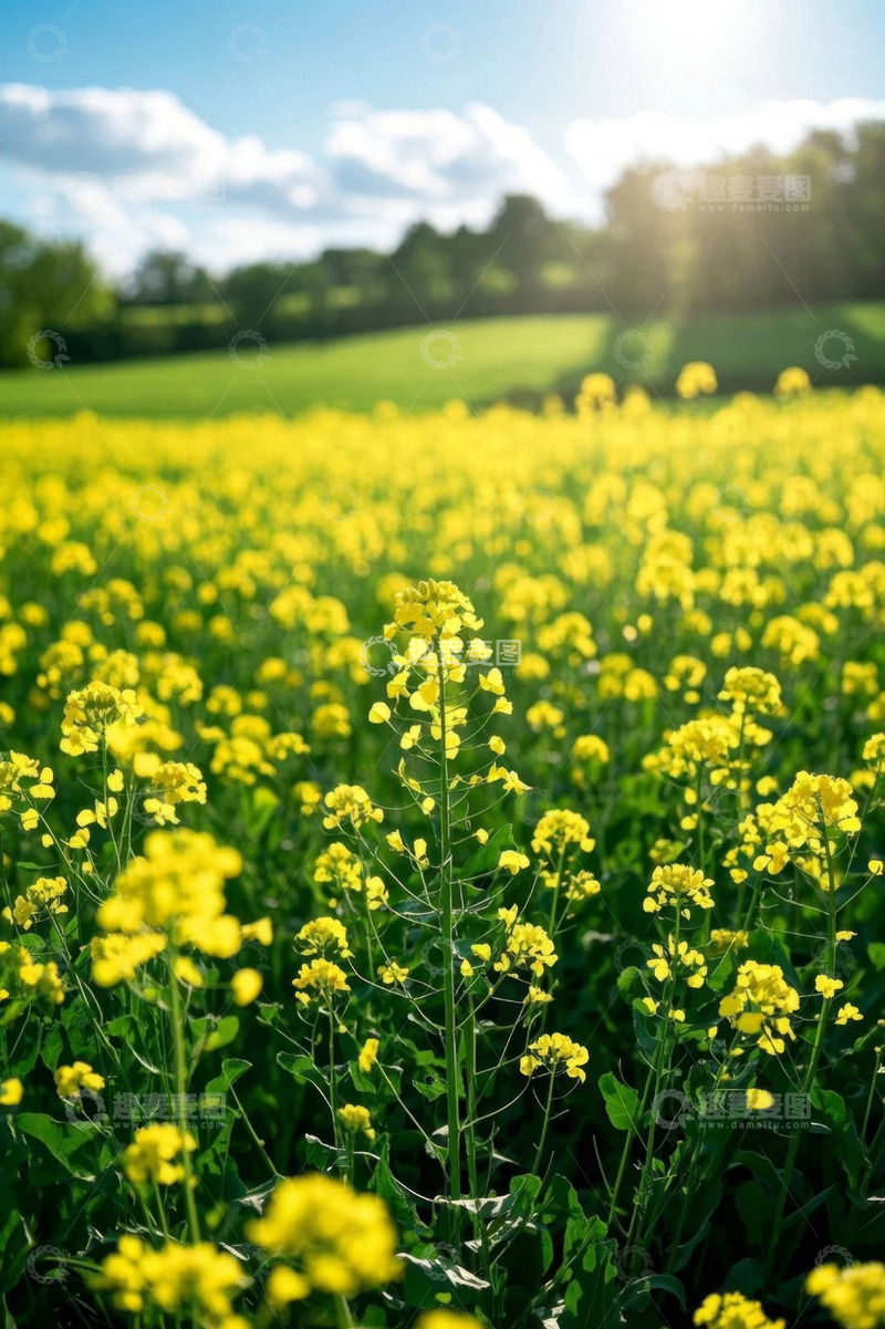 高清大图下载【趣麦麦图】春日油菜花田风景