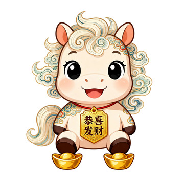 可爱卡通羊财吉祥物插画