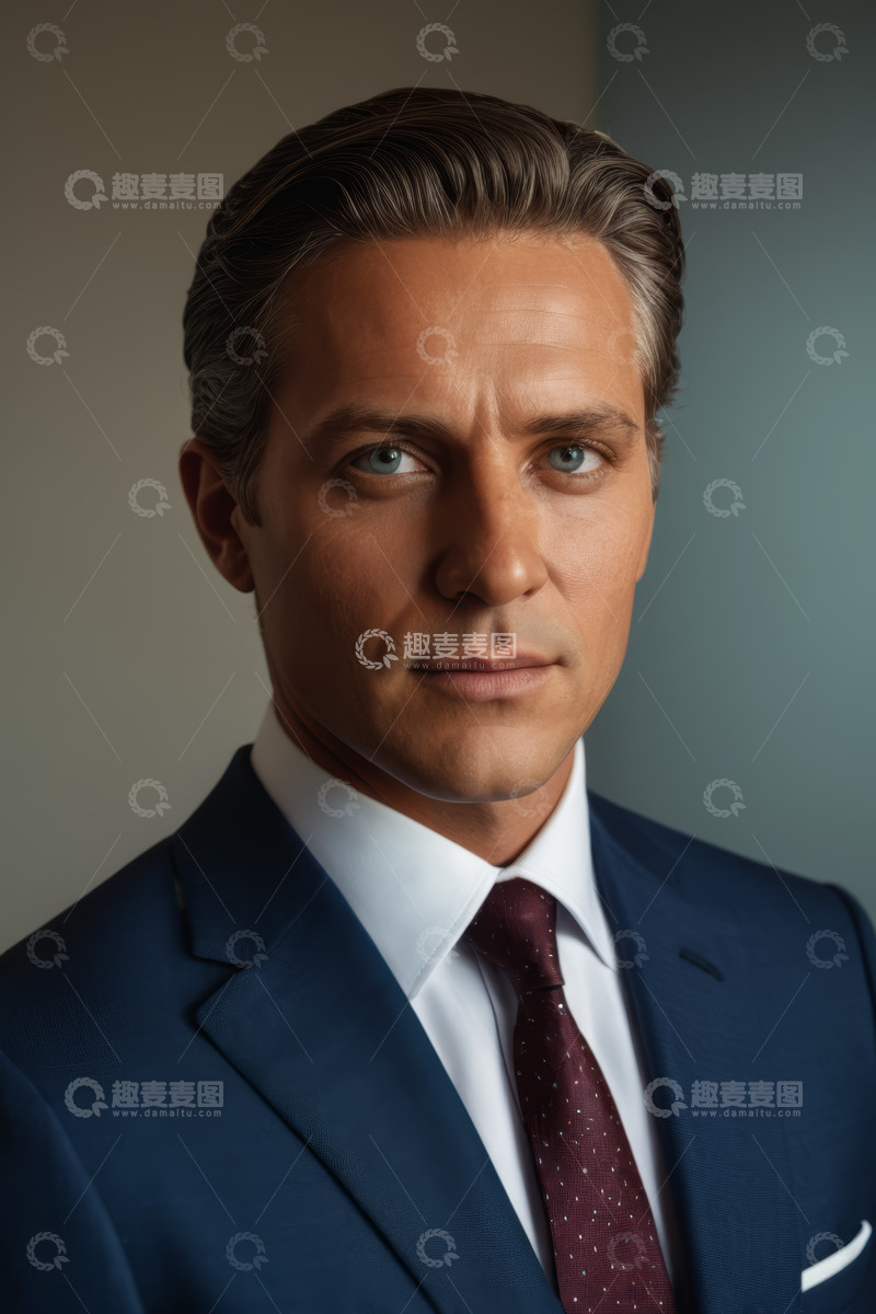 高清大图下载【趣麦麦图】西装男士正面肖像