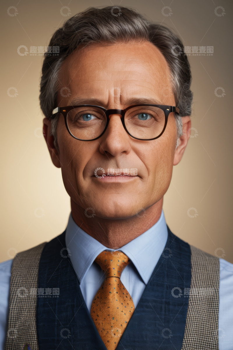 高清大图下载【趣麦麦图】戴眼镜的商务男士肖像