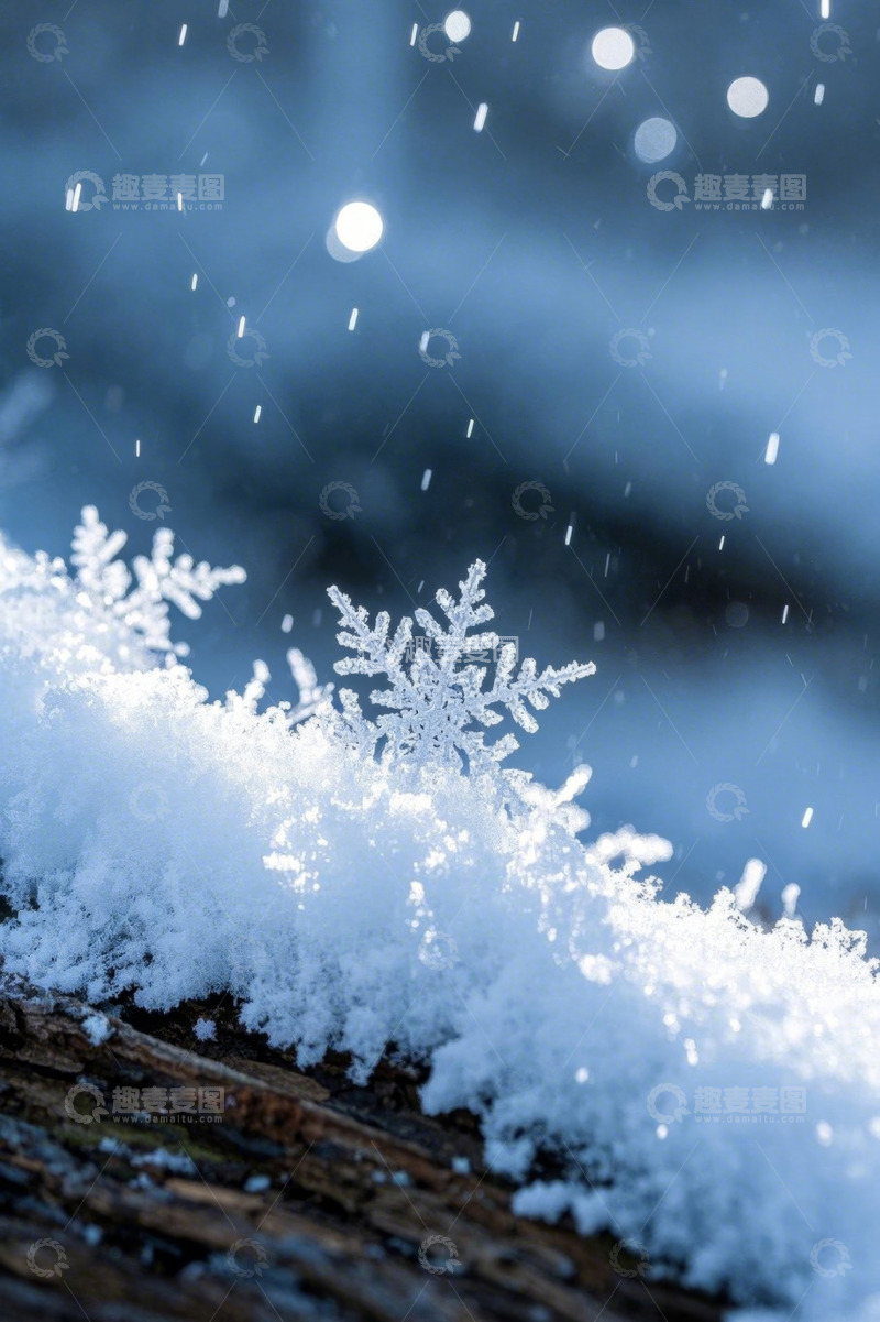 高清大图下载【趣麦麦图】微距雪花特写