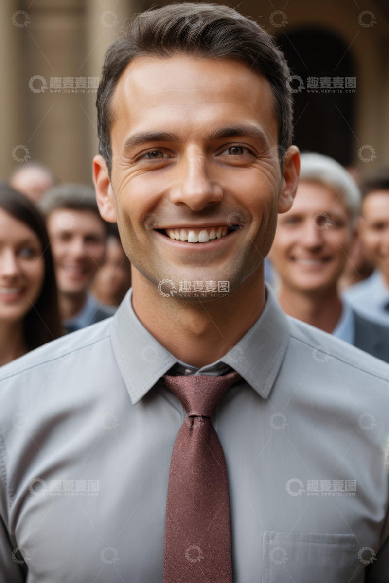 高清大图下载【趣麦麦图】微笑商务男士近景肖像