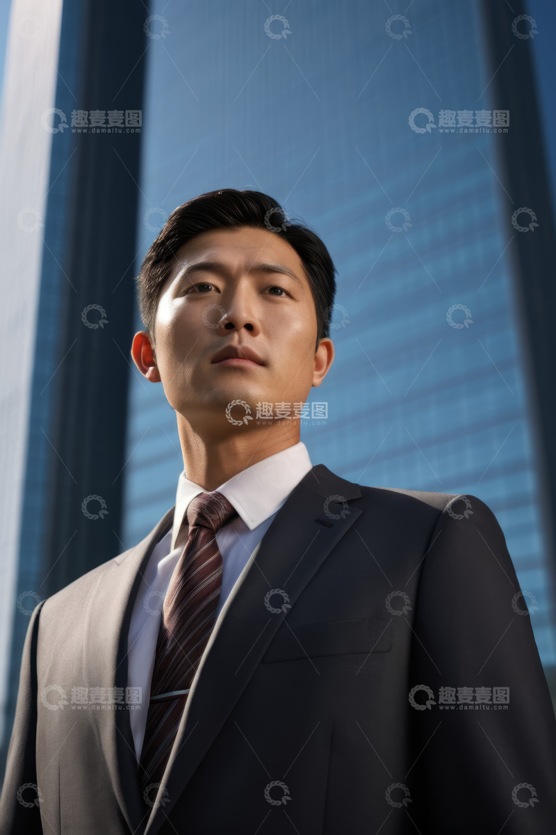 高清大图下载【趣麦麦图】户外西装男子特写