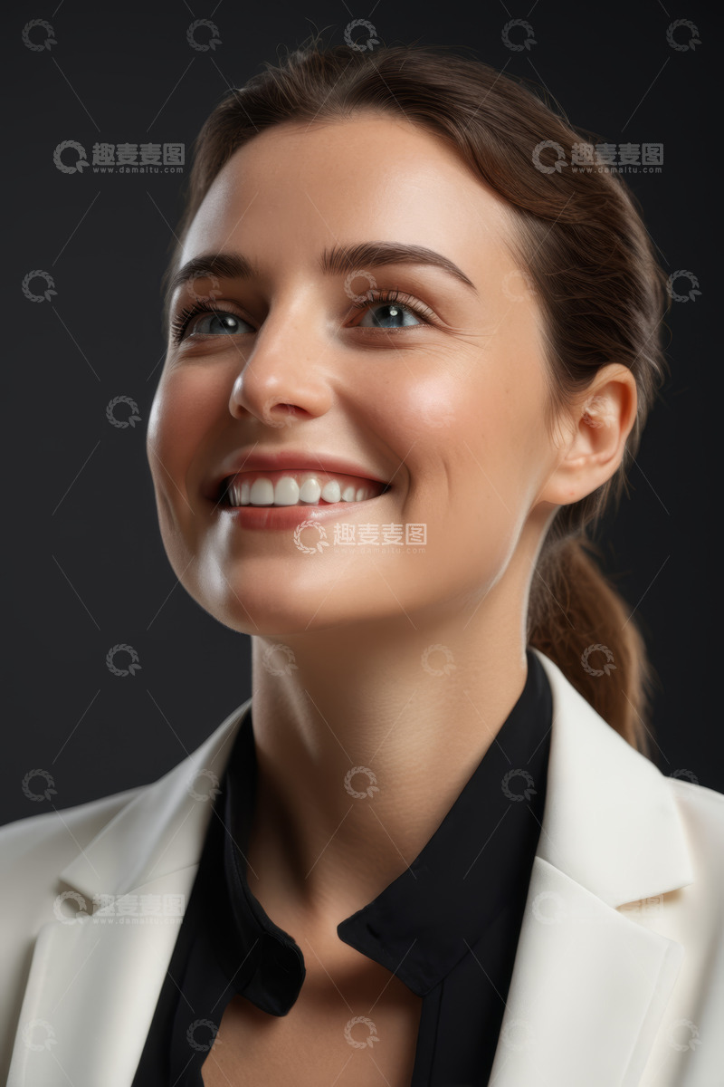 高清大图下载【趣麦麦图】微笑职业女性半身肖像