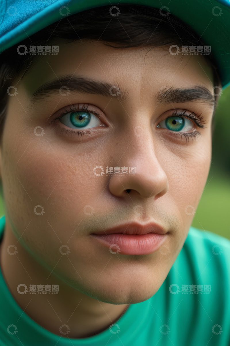 高清大图下载【趣麦麦图】戴帽青年脸部特写