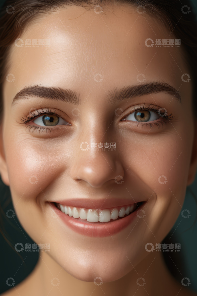 高清大图下载【趣麦麦图】微笑女人面部特写素材