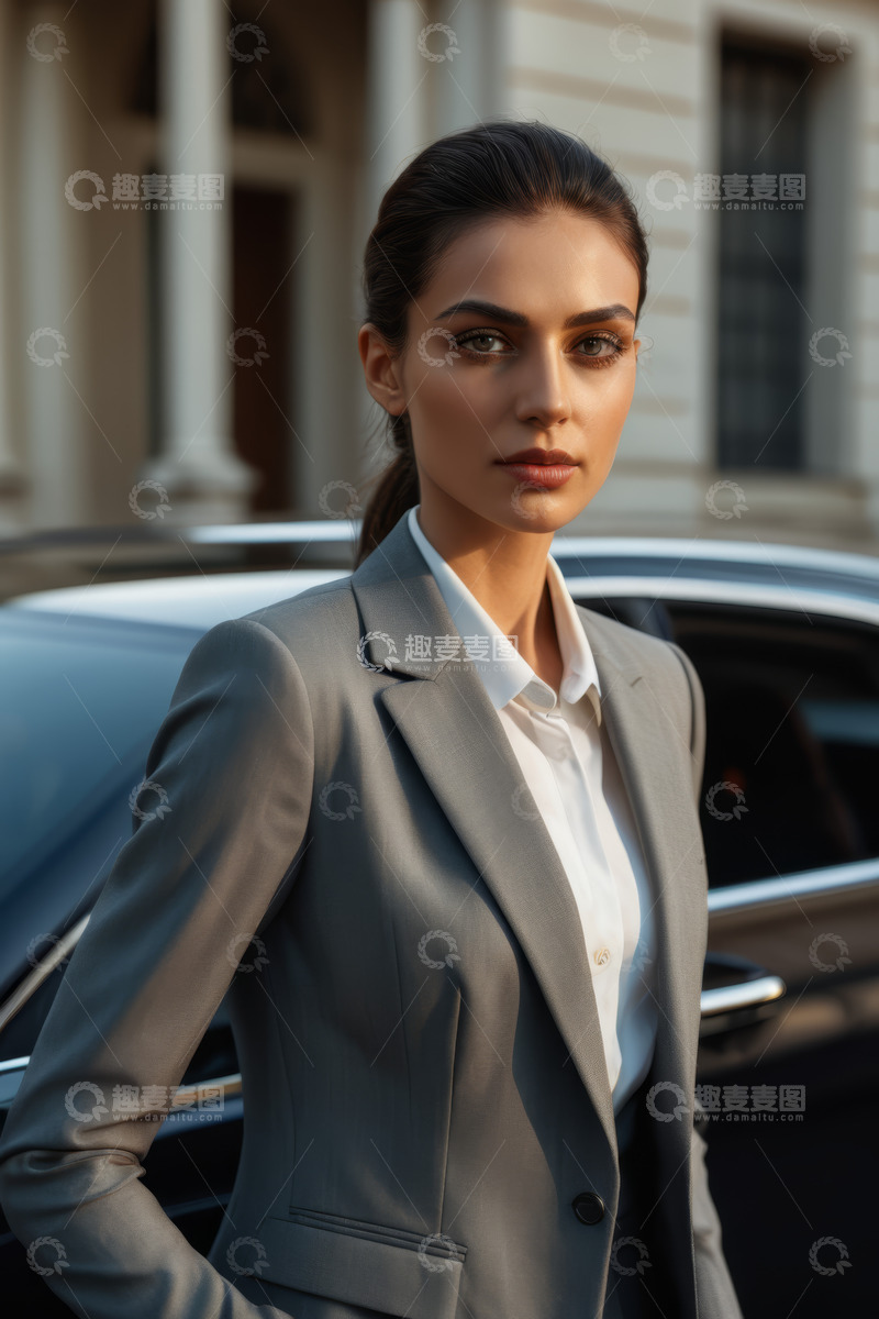 高清大图下载【趣麦麦图】商务女性户外半身形象素材