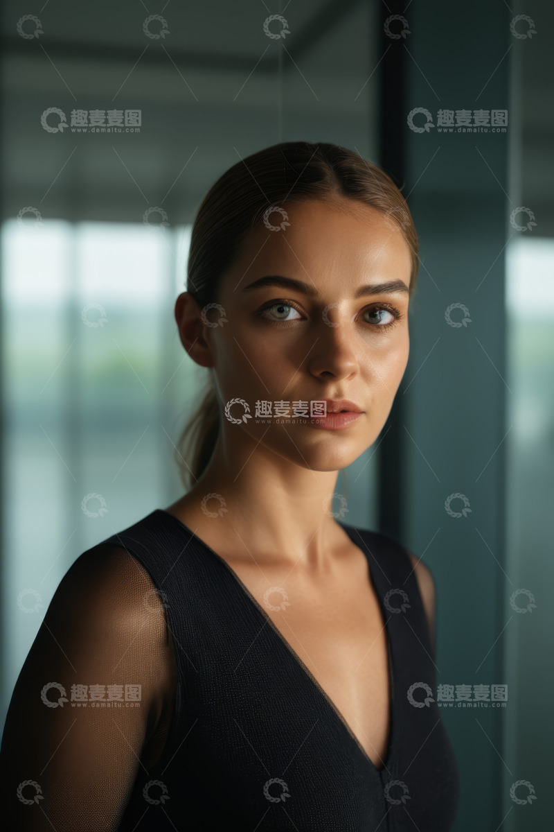 高清大图下载【趣麦麦图】年轻女性职业装肖像特写