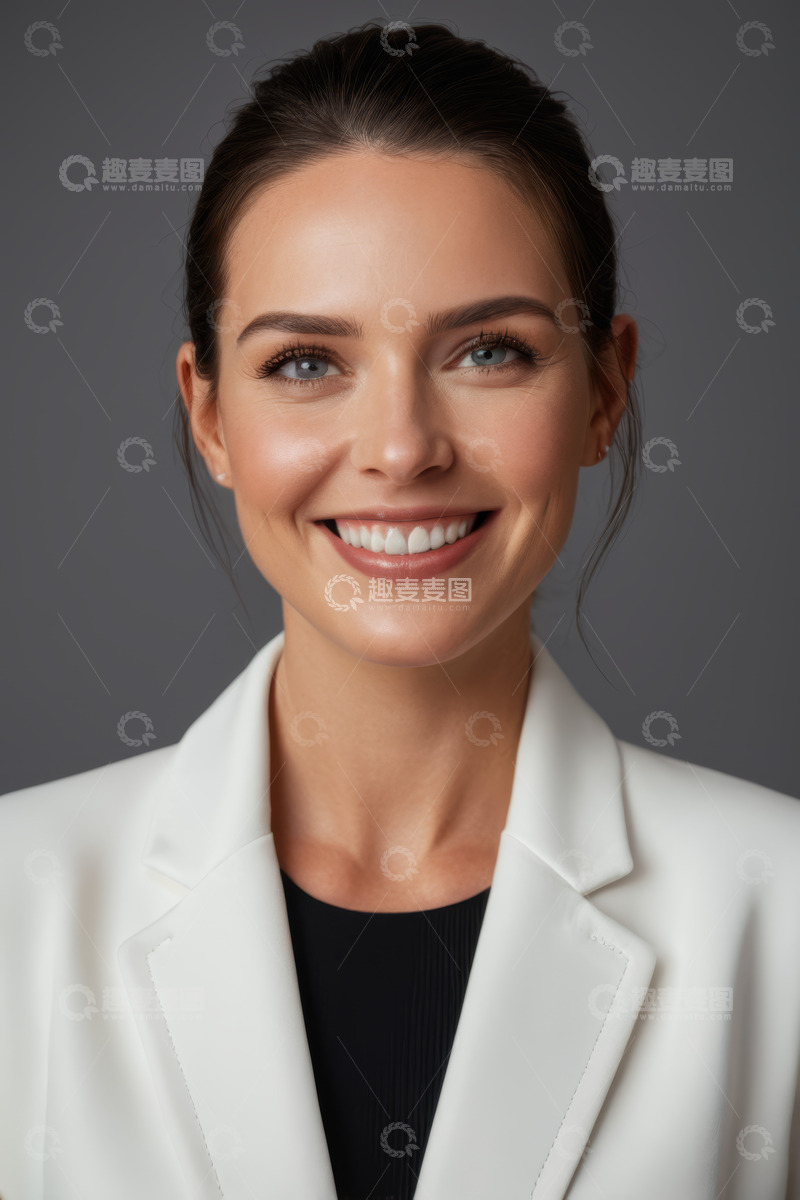 高清大图下载【趣麦麦图】微笑职业女性肖像特写