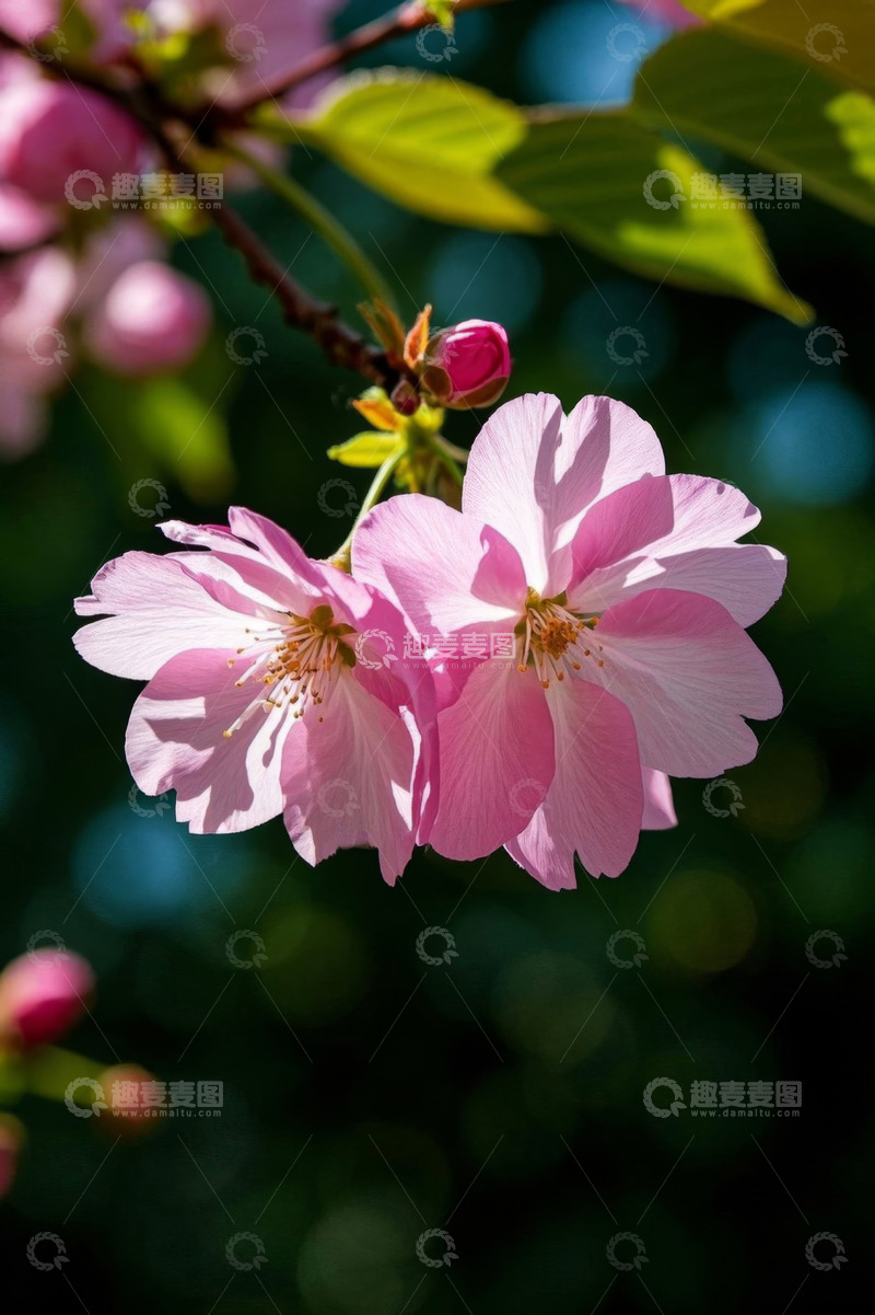 高清大图下载【趣麦麦图】粉色樱花特写