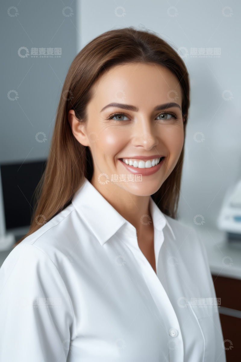 高清大图下载【趣麦麦图】微笑的年轻职业女性肖像