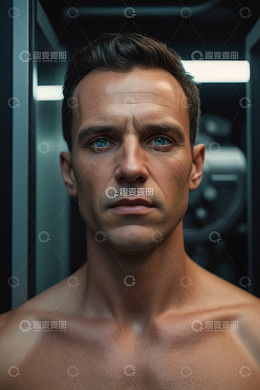 半身赤裸男性人物特写