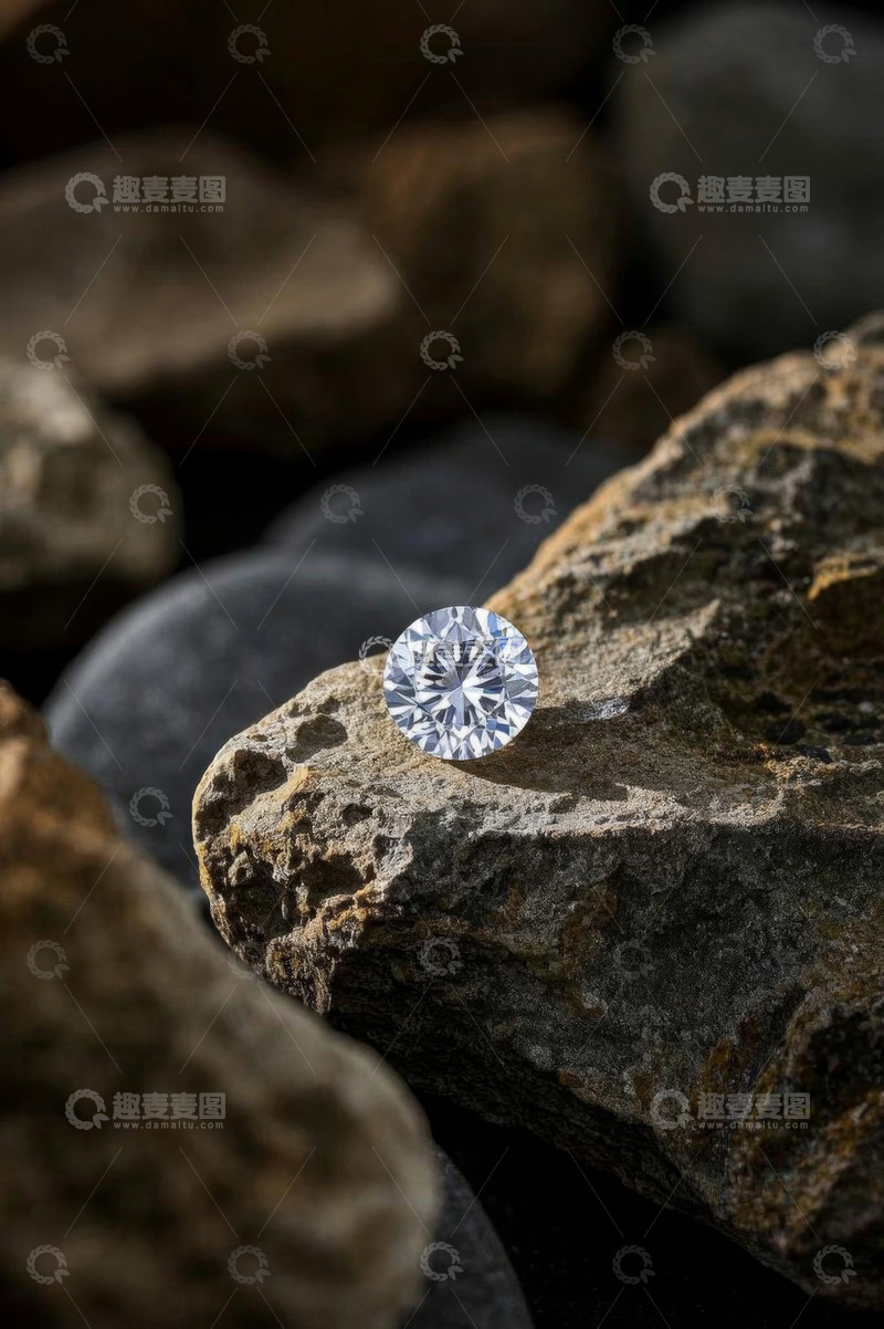高清大图下载【趣麦麦图】岩石上的闪耀钻石特写