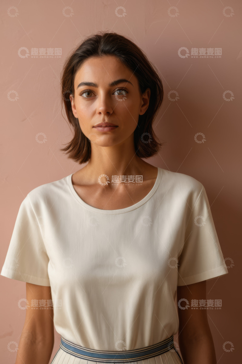 高清大图下载【趣麦麦图】室内短发女性半身肖像