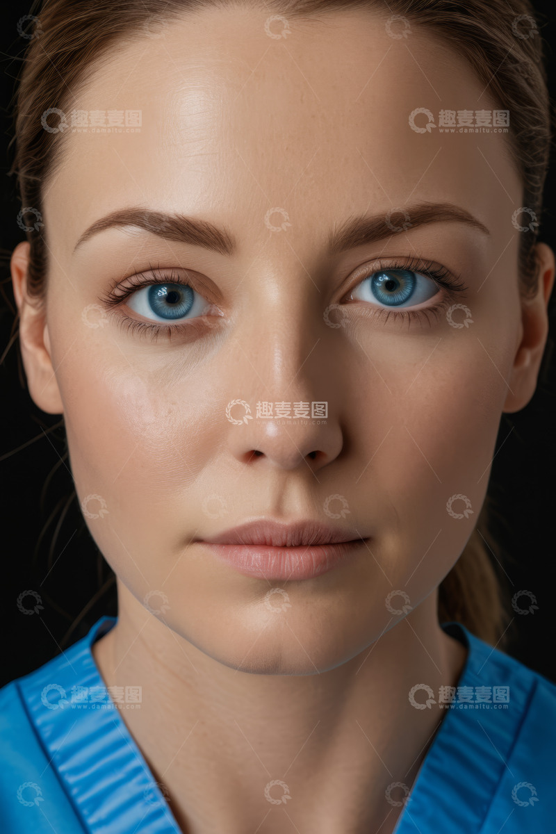 高清大图下载【趣麦麦图】年轻女子面部特写肖像