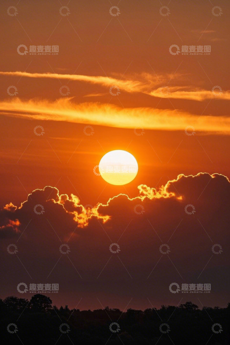 高清大图下载【趣麦麦图】夕阳下的天空与云彩