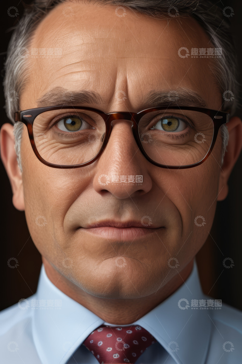 高清大图下载【趣麦麦图】戴眼镜商务男士特写