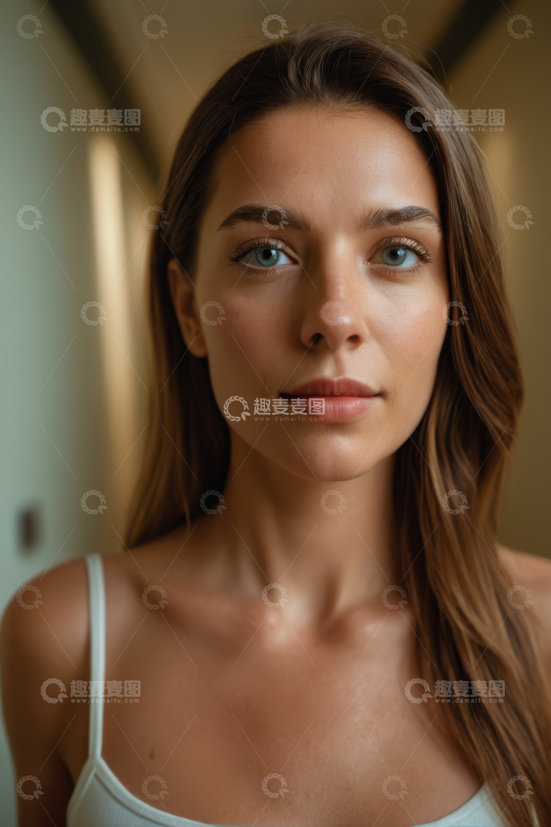 高清大图下载【趣麦麦图】年轻女性脸部特写