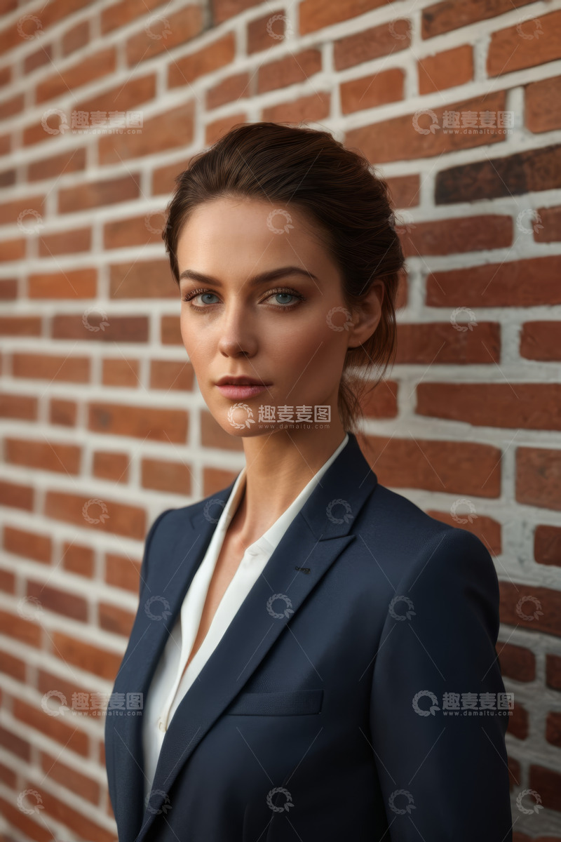 高清大图下载【趣麦麦图】身着西装的年轻女性肖像