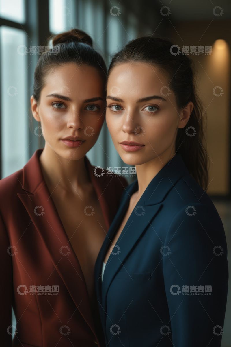 高清大图下载【趣麦麦图】两位职业女性的特写肖像